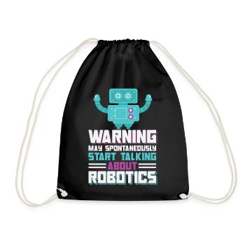 Warning May Spontaneously Start Talking About Robo - Drawstring Bag - black - Front