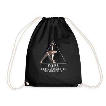 Yopa like a normal grandpa only much cooler - Drawstring Bag - black - Front