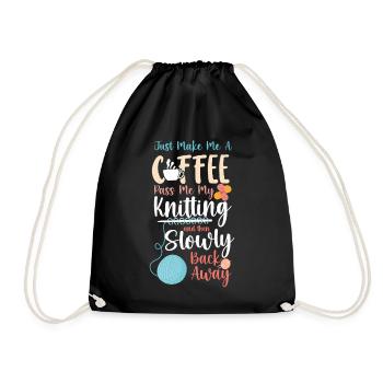 Tricoter du café tricoté juste faire - Sac de sport léger - noir - Devant