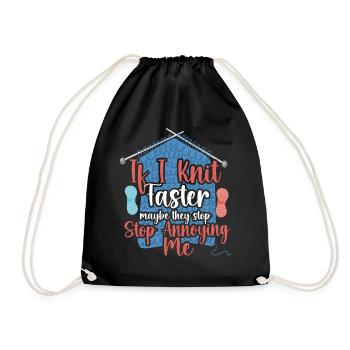 Tricoter si je tricote plus vite - Sac de sport léger - noir - Devant