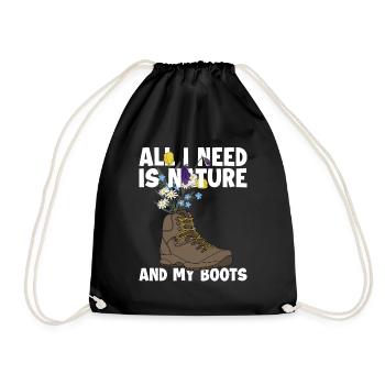 La nature et mes bottes Randonnée Trekking Randonnée en montagne - Sac de sport léger - noir - Devant