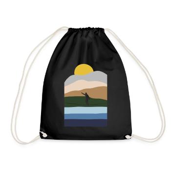 Balancing Indoor Slackers Slackerliner Slackline - Drawstring Bag - black - Front
