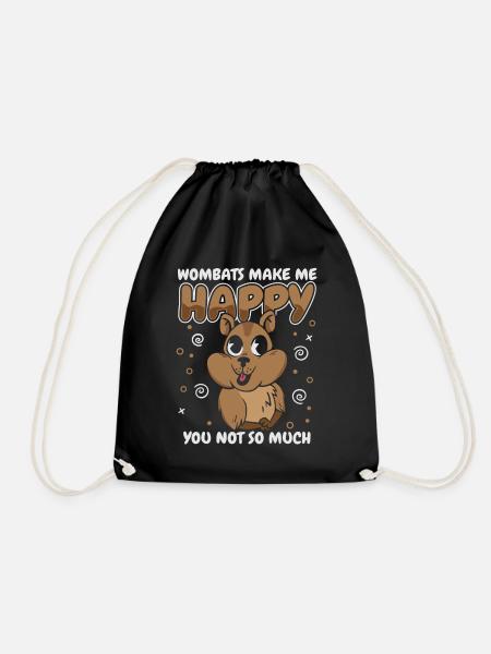 Wombat Tier Australien Womabts - Turnbeutel - Schwarz