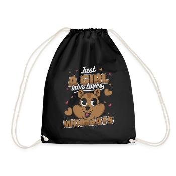 Wombat Animal Australia Womabts - Drawstring Bag - black - Front