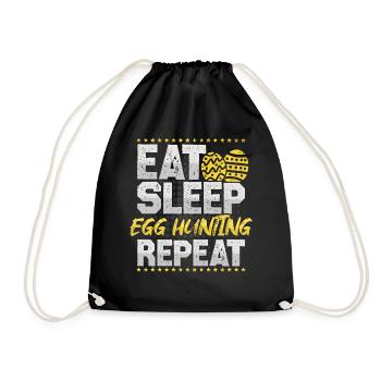 Happy Easter Motif Easter Eggs Funny Easter - Drawstring Bag - black - Front