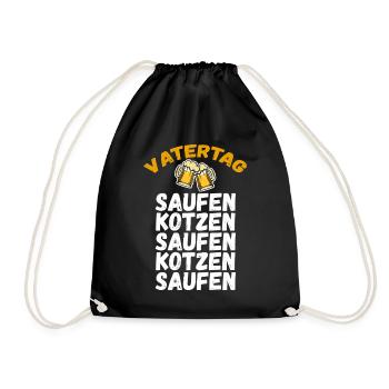 Papa Vater Bier Vatertag - Turnbeutel - Schwarz - Vorne