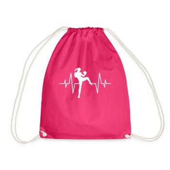 Martial Arts Martial Artist Heartbeat - Drawstring Bag - fuchsia - Front