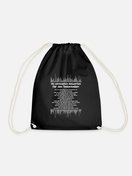 Antworten Der Tontechniker Tontechnik Schallwelle - Turnbeutel - Schwarz