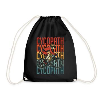 Bicycle Cycopath Retro Mountain Bike Biker Cyclist - Drawstring Bag - black - Front