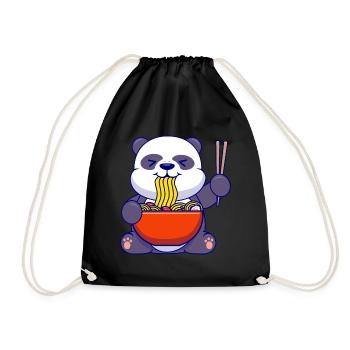 Panda Bär Ramen Esser Japanische Nudelsuppe Tier - Turnbeutel - Schwarz - Vorne
