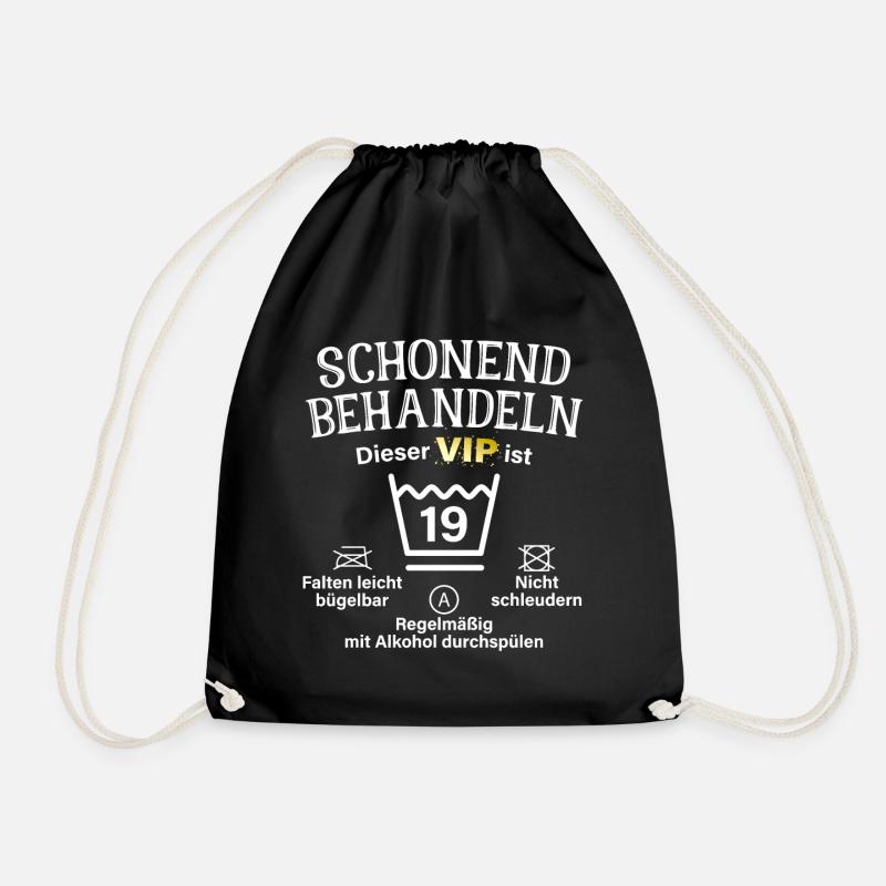 19. Geburtstag Schonend Behandeln 19 VIP ist 19 - Turnbeutel - Schwarz