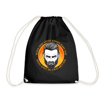 Bart Bartträger Vollbart Schnauzer Männer Geschenk - Turnbeutel - Schwarz - Vorne