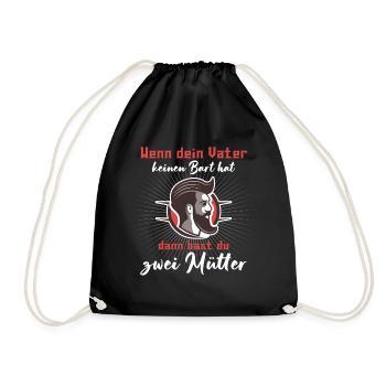 Bart Bartträger Vollbart Schnauzer Männer Geschenk - Turnbeutel - Schwarz - Vorne