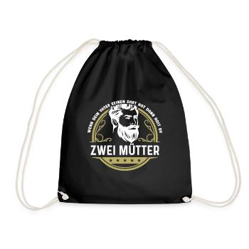 Bart Bartträger Vollbart Schnauzer Männer Geschenk - Turnbeutel - Schwarz - Vorne
