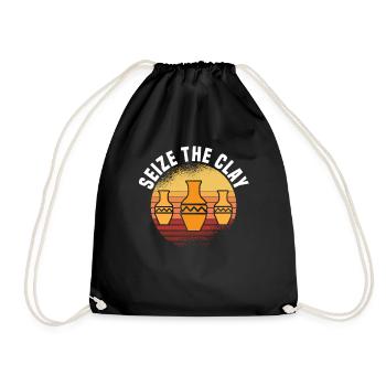 Pottery Clay Pottery Course Pottery Getöpfert - Drawstring Bag - black - Front