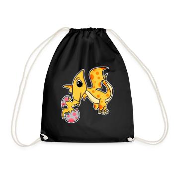 Dino avec famille de bébés dinosaures - Sac de sport léger - noir - Devant
