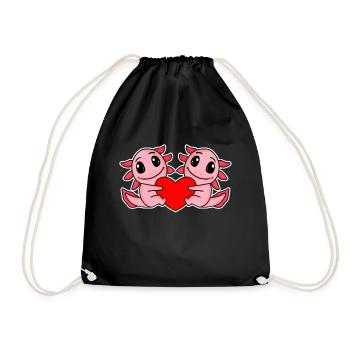 Axolotl Heart Love - Sac de sport léger - noir - Devant
