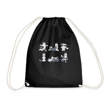 Yoga Husky Meditation Dog fait des exercices de yoga - Sac de sport léger - noir - Devant
