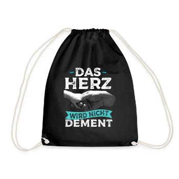 Das Herz Wird Nicht Dement Pfleger Altenpfleger - Turnbeutel - Schwarz - Vorne