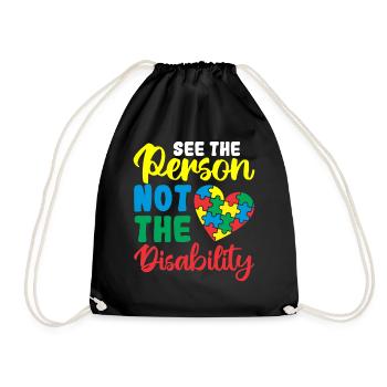 autism awareness see the person not the disability - Turnbeutel - Schwarz - Vorne