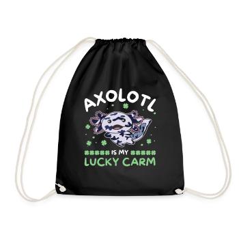 Axolotl is my lucky carm Kleeblatt St Patricks Day - Drawstring Bag - black - Front