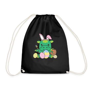 Joyeuses Pâques Sweet Dragon Pâques avec des œufs de Pâques - Sac de sport léger - noir - Devant