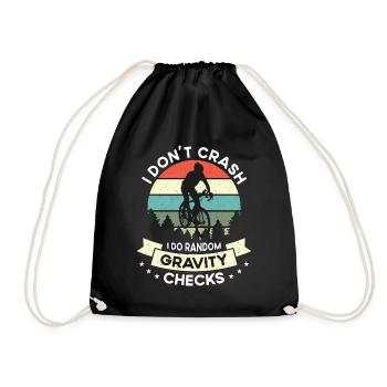 Bicycle I Don't Crash I Do Retro Bicycling Cyclist - Drawstring Bag - black - Front