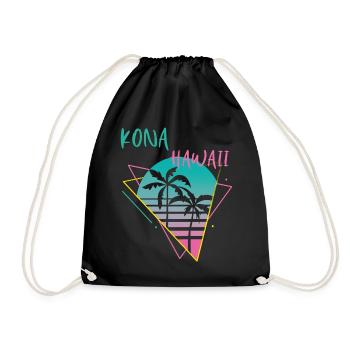 Kona Hawaii Palms Rétro Ocean Surfing - Sac de sport léger - noir - Devant