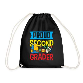 Proud Second Grader Second Class Teacher School - Drawstring Bag - black - Front