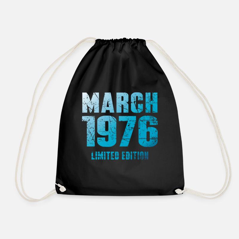 März 1976 Limited Edition Geburtstag Geschenk - Turnbeutel - Schwarz