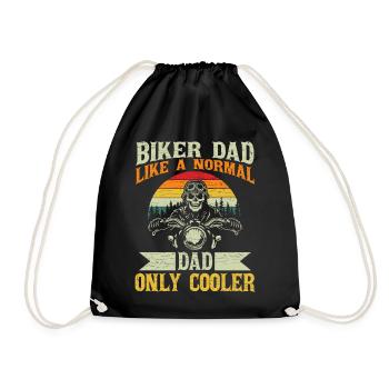 Motorrad Papa Biker - Turnbeutel - Schwarz - Vorne
