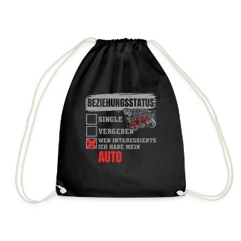 Beziehungsstatus wen interessierts hab mein Auto - Turnbeutel - Schwarz - Vorne