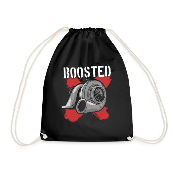 Turbolader Boosted - Turbo & Tuning - Turnbeutel - Schwarz - Vorne