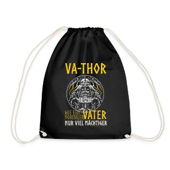 Herren Vathor - Vatertag Vatertagsgeschenk Viking - Turnbeutel - Schwarz - Vorne