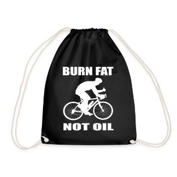 Rennrad Rennradfahrer Burn Fat Not Oil - Turnbeutel - Schwarz - Vorne