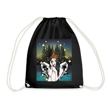 Dream Fantasy Elf Mythical Creatures Magical Fairy Tales - Drawstring Bag - black - Front