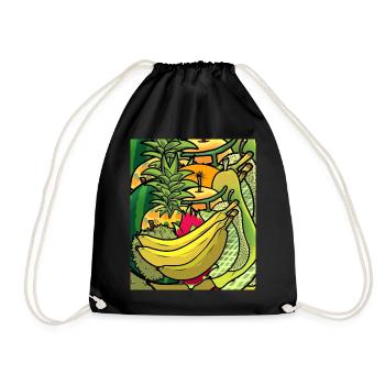 Été fruits exotiques juteux fruits fruits vitamines - Sac de sport léger - noir - Devant