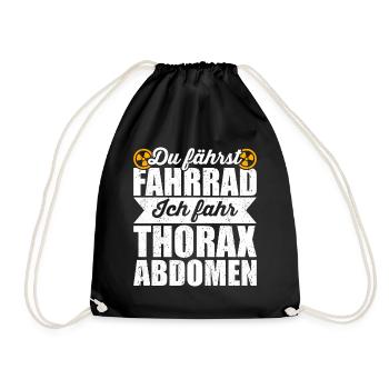 MTRA Röntgen Radiologie Radiologe - Turnbeutel - Schwarz - Vorne