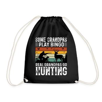 Some Grandpas Play Bingo Real Grandpas Go Hunting - Drawstring Bag - black - Front
