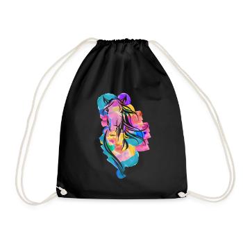 Buntes Pferd Wpap Art Geometrische Pop Art - Turnbeutel - Schwarz - Vorne