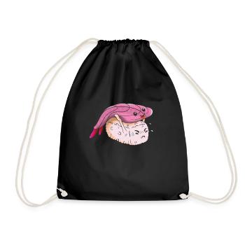 Drôle de japonais Kawaii Sushi Nigiri - Sac de sport léger - noir - Devant