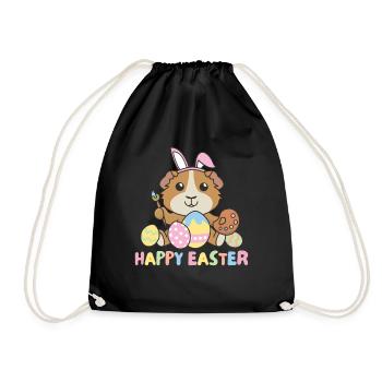 joyeuses Pâques cochon d’Inde douce Pâques - Sac de sport léger - noir - Devant