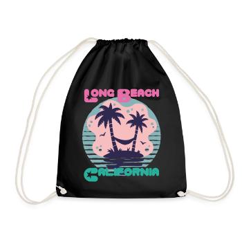 Sunglasses California Long Beach Palm Beach O - Drawstring Bag - black - Front