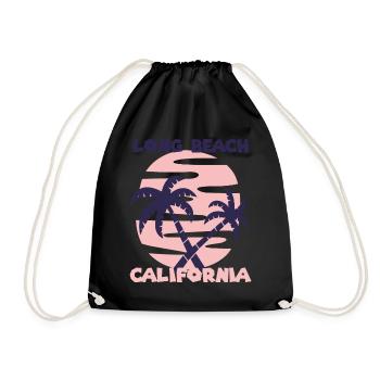 Family Vacation California Long Beach Palm Beach - Drawstring Bag - black - Front