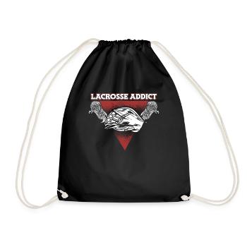 Lacrosse Adict Polocrosse Intercrosse Lax Spieler - Turnbeutel - Schwarz - Vorne