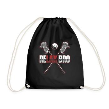 Relax Bro Polocrosse Intercrosse Lax Player - Drawstring Bag - black - Front