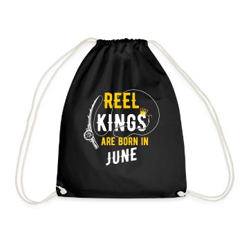 Les rois de la bobine sont nés en juin anniversaire de pêche - Sac de sport léger - noir - Devant
