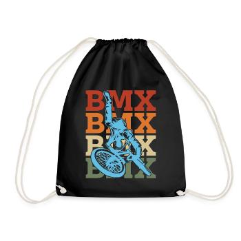BMX Racing BMX Retro Bicycle Cyclist Bicyclette - Turnbeutel - Schwarz - Vorne