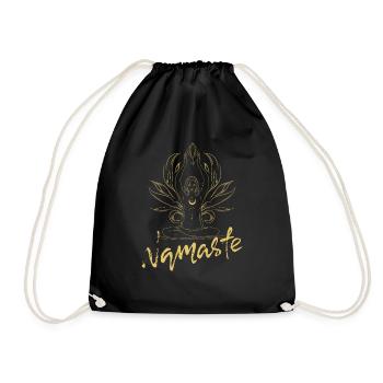Yoga Namaste Meditation Outfit Geschenkidee Buddha - Turnbeutel - Schwarz - Vorne