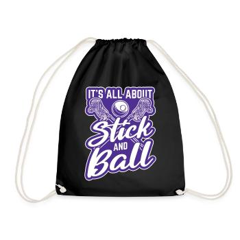 Lacrosse LAX Club Team Players Coaches Fans Coach - Drawstring Bag - black - Front